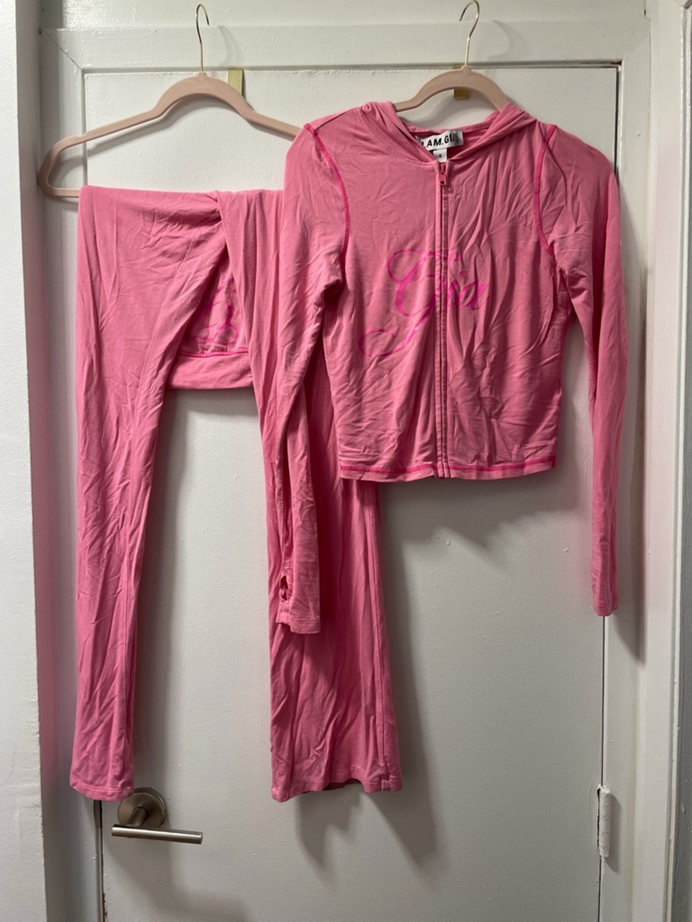 I.AM.GIA Pink Zip-Up Hooded Top